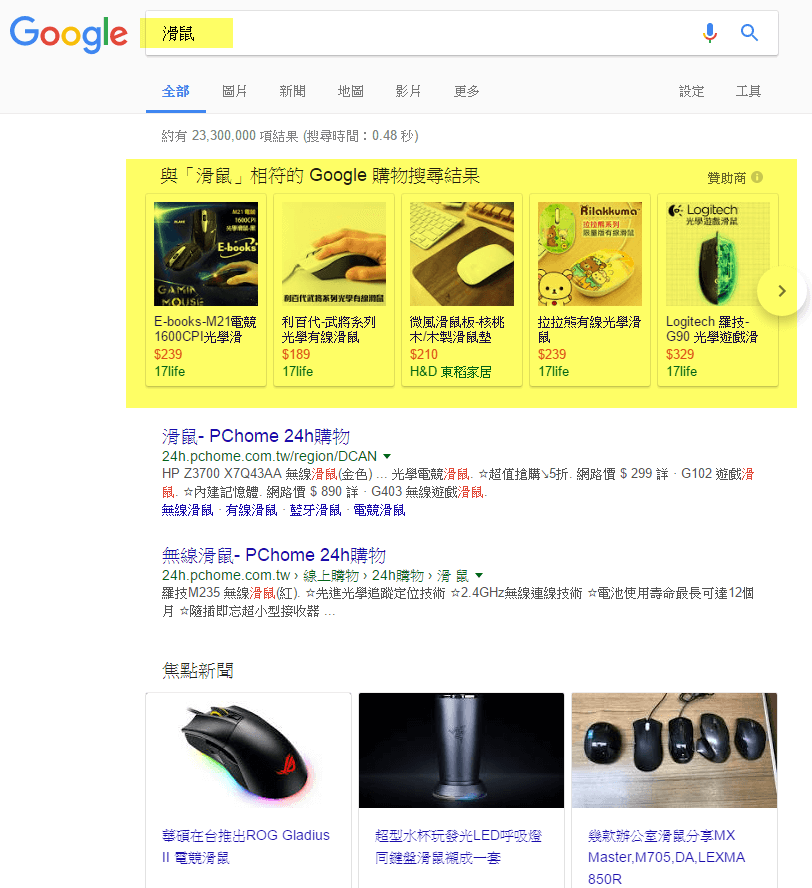 google購物廣告可以顯示在最顯眼的地方
